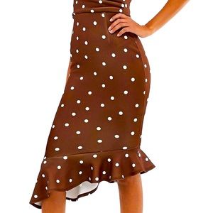 Midi dress in polka dot